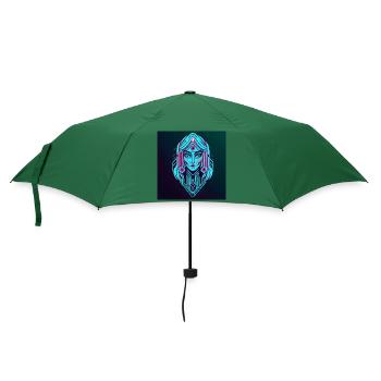Frau Neonporträt - Regenschirm (klein) - Flaschengrün - Vorne