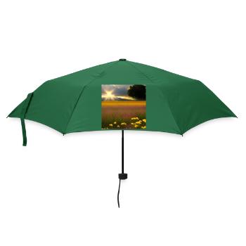 Sunny Meadows: ein Ort zum Entspannen - Regenschirm (klein) - Flaschengrün - Vorne