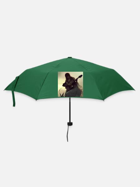 Antikes Gitarristenfoto - Regenschirm (klein) - Flaschengrün
