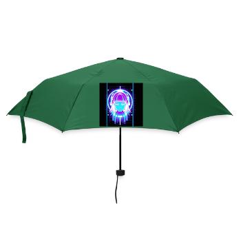 Neon-Gesichtskunst - Regenschirm (klein) - Flaschengrün - Vorne