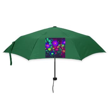 Magische Blumen - Regenschirm (klein) - Flaschengrün - Vorne