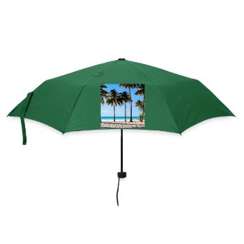 Sonnenstrand zwischen Palmen - Regenschirm (klein) - Flaschengrün - Vorne