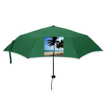 Es ist Zeit für einen Urlaubsstrand - Regenschirm (klein) - Flaschengrün - Vorne
