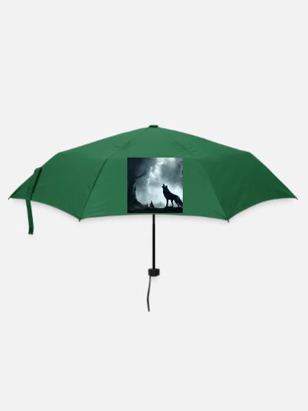 Brüllender Wolf - Regenschirm (klein) - Flaschengrün