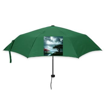 Majestätisches japanisches Land - Regenschirm (klein) - Flaschengrün - Vorne