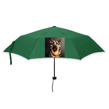 Deutscher Schäferhund Kunstwerk - Regenschirm (klein) - Flaschengrün - Vorne