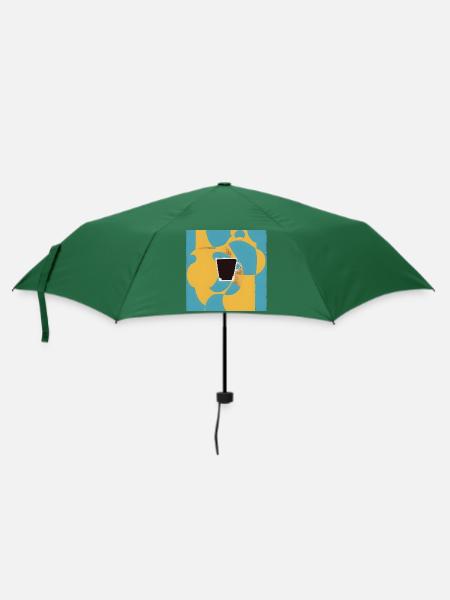 Porträt der Kaffeeliebhaber - Regenschirm (klein) - Flaschengrün