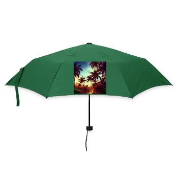 Abend in der Dschungelkunst - Regenschirm (klein) - Flaschengrün - Vorne