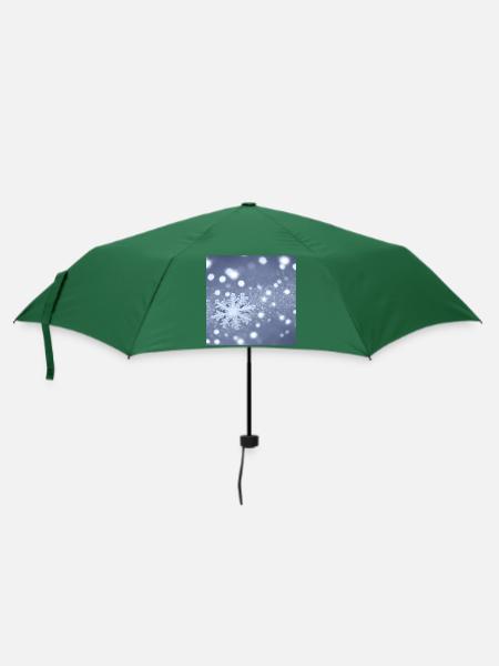 Schneeflocken-Design - Regenschirm (klein) - Flaschengrün
