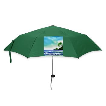 Aquarell Ozean Natur - Regenschirm (klein) - Flaschengrün - Vorne