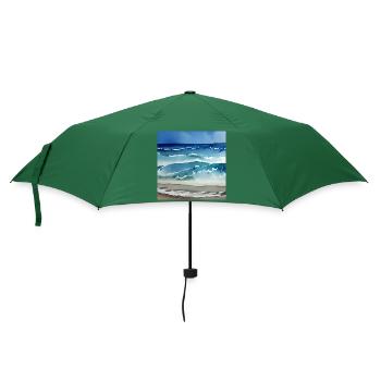 Ozean Aquarellkunst - Regenschirm (klein) - Flaschengrün - Vorne