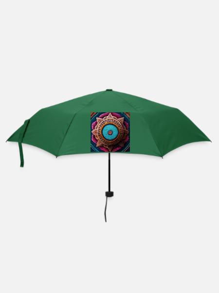 Boho Mandala Abstract - Regenschirm (klein) - Flaschengrün