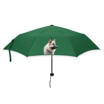 Watercolour Dog / Hund Deutscher Schäferhund - Regenschirm (klein) - Flaschengrün - Vorne