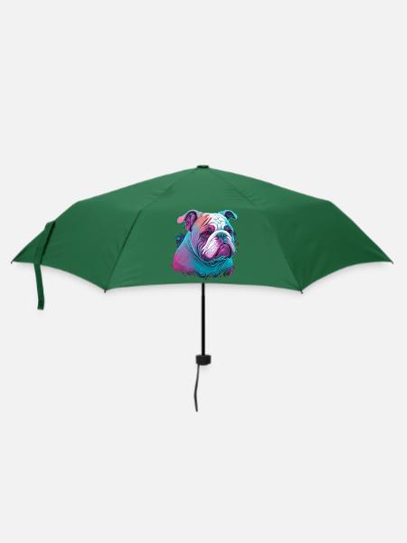 Unschuldige Gesichtsbulldogge - Regenschirm (klein) - Flaschengrün