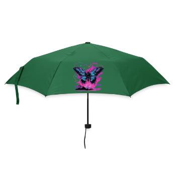 Schmetterling Neon Transformation - Regenschirm (klein) - Flaschengrün - Vorne