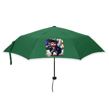 Super Katze - Regenschirm (klein) - Flaschengrün - Vorne