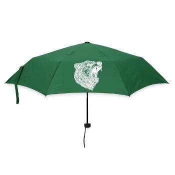 Wilder Bärenkopf mit scharfen Zähnen - Regenschirm (klein) - Flaschengrün - Vorne