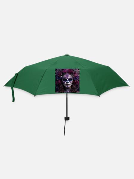 LA CATRINA TAG DER TOTEN MEXIKO - Regenschirm (klein) - Flaschengrün