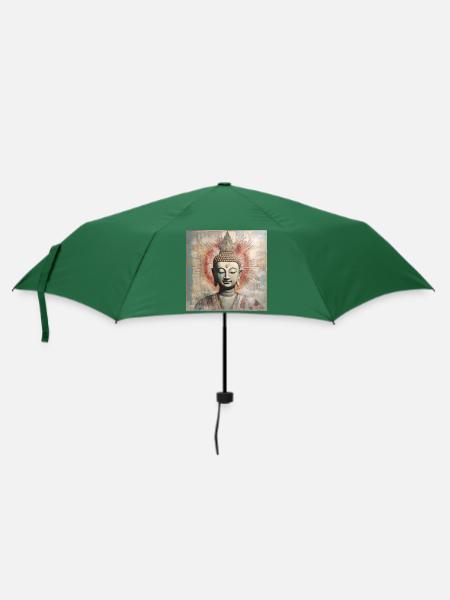 BUDDHA-ZEN-MEDITATION - Regenschirm (klein) - Flaschengrün
