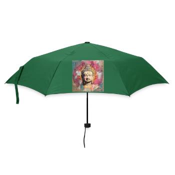 BUDDHA-ZEN-MEDITATION - Regenschirm (klein) - Flaschengrün - Vorne