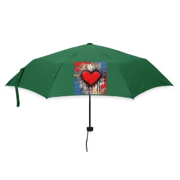 HERZ EINE LIVE-STRASSENKUNST - Regenschirm (klein) - Flaschengrün - Vorne