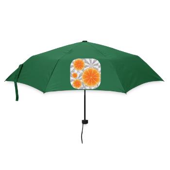 Orangen-Kunst - Regenschirm (klein) - Flaschengrün - Vorne