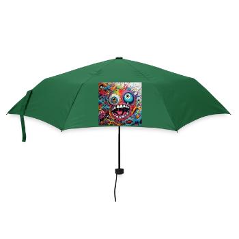 Monster Doodle 1 - Regenschirm (klein) - Flaschengrün - Vorne
