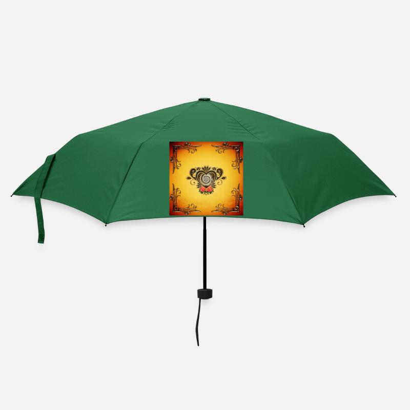 Wunderbares Steampunk-Herz - Regenschirm (klein) - Flaschengrün