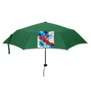 Rotes, weißes und blaues Farbwirbelmuster - Regenschirm (klein) - Flaschengrün - Vorne
