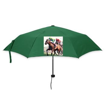 Pferde-Sprint - Regenschirm (klein) - Flaschengrün - Vorne