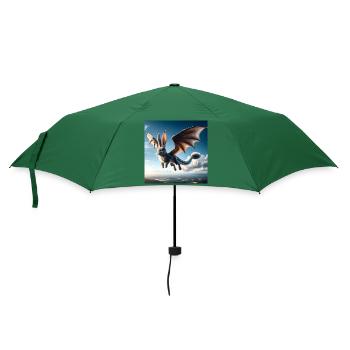 Fliegender Hase Drache #01 - Regenschirm (klein) - Flaschengrün - Vorne