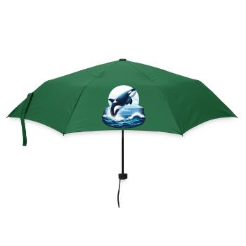 Blauer Orca - Regenschirm (klein) - Flaschengrün - Vorne