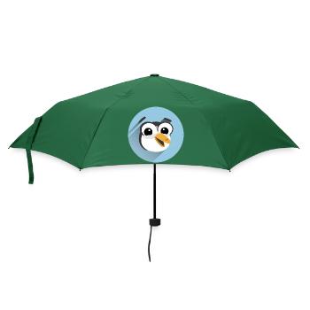 Lustiges Pinguin Gesicht - Regenschirm (klein) - Flaschengrün - Vorne