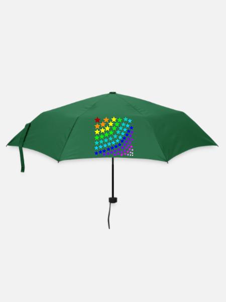 Regenbogen Sterne Geschenkidee bunt - Regenschirm (klein) - Flaschengrün