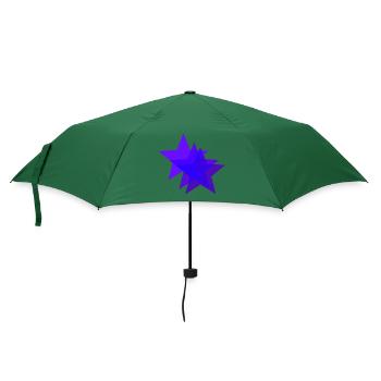 Lila Sterne violett Geschenkidee - Regenschirm (klein) - Flaschengrün - Vorne