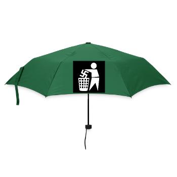 Gegen rechts - halte deine umwelt sauber - Regenschirm (klein) - Flaschengrün - Vorne