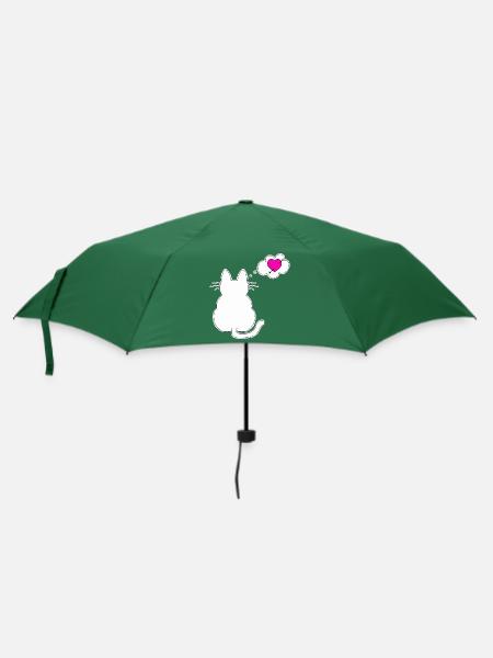 Love my cat & my cat loves me - Regenschirm (klein) - Flaschengrün