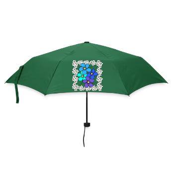 Blumenmuster floral Blumenranke blühende Blume - Regenschirm (klein) - Flaschengrün - Vorne