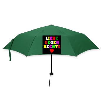 Liebe gegen rechts - Regenschirm (klein) - Flaschengrün - Vorne