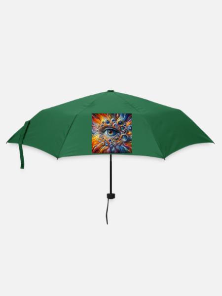 Gesicht aus Augen 4 - Regenschirm (klein) - Flaschengrün