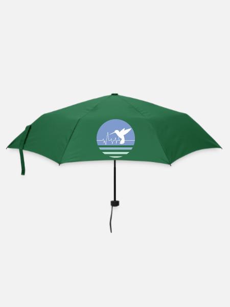 Pastellblauer Kolibri - Regenschirm (klein) - Flaschengrün