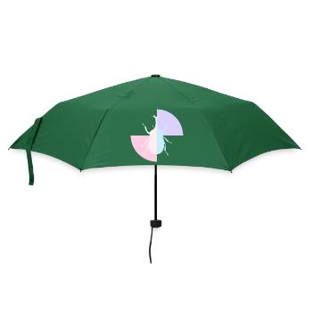 Duo Gelb Pastellblau - Regenschirm (klein) - Flaschengrün - Vorne
