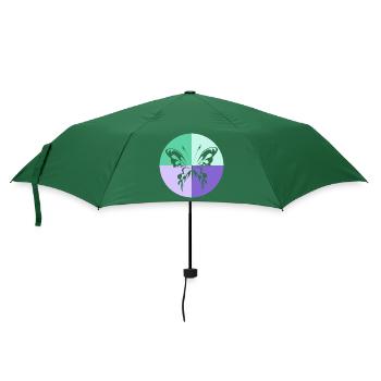 Schmetterling Quartett Grün Lila - Regenschirm (klein) - Flaschengrün - Vorne