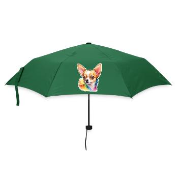 Chihuahua Wasserfarben - Regenschirm (klein) - Flaschengrün - Vorne