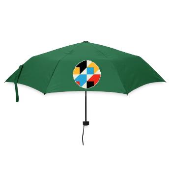 Geometrische Komposition in lebendigen Farben - Regenschirm (klein) - Flaschengrün - Vorne