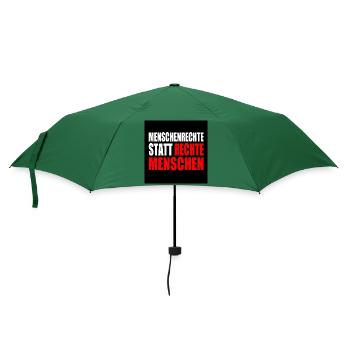menschenrechte statt rechte menschen - Regenschirm (klein) - Flaschengrün - Vorne