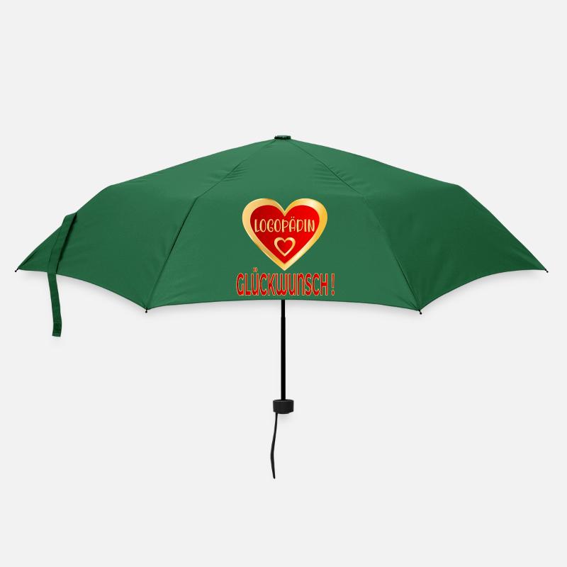 GLÜCKWUNSCH LOGOPÄDIN LOGOPÄDIE - Regenschirm (klein) - Flaschengrün