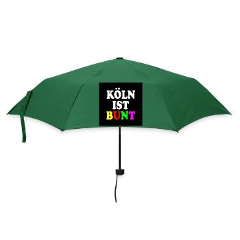 Köln ist bunt - Regenschirm (klein) - Flaschengrün - Vorne
