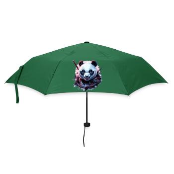 Böser Ninja Panda - Regenschirm (klein) - Flaschengrün - Vorne