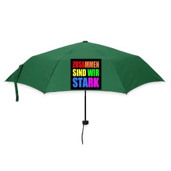 zusammen sind wir stark - Regenschirm (klein) - Flaschengrün - Vorne